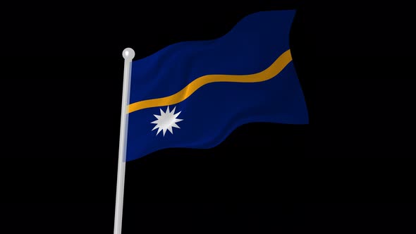 Nauru Flag Flying Animated Black Background alt