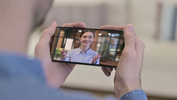 Young Woman Talking in Smartphone, Video Chatting  alt