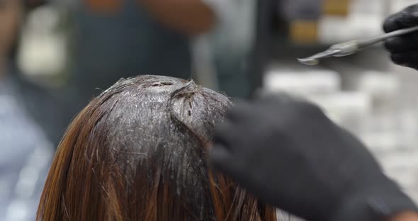 Asian Woman with Moisture Hair Treatment in Beauty Salon alt