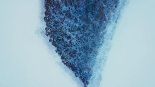 an Island in a Frozen Lake in Belarus