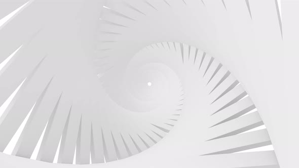 Futuristic Empty White Corridor With Rectangular Walls And Bright Light alt