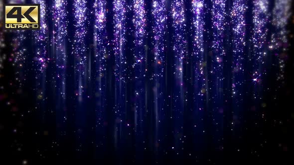 Abstract Blue and Purple Confetti and Glitter Rain 4K