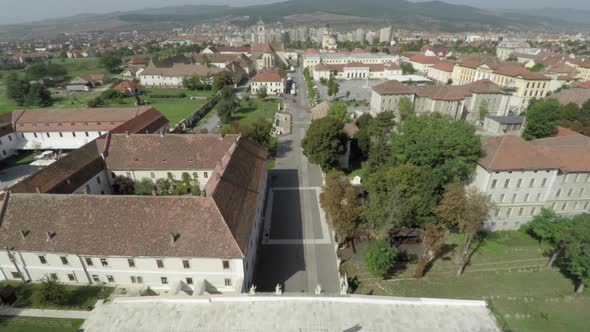 Aerial view of the medieval citadel of Alba Iulia alt