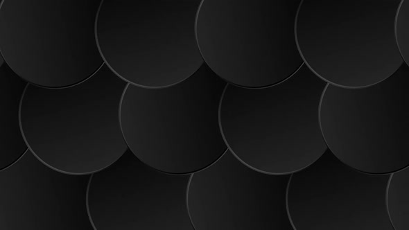 Black Many Circles. Looped Background
