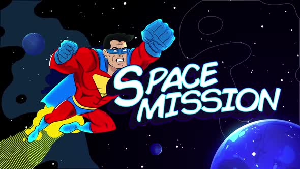 Space Mission Comic Scene