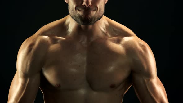 Close Up Sexy Muscular Man Is Training alt