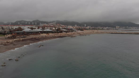 Flying over Marseille beautiful coastline. France 2020 alt