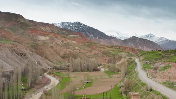 Beautiful Breathtaking View of Mountain Valley in Tajikistan