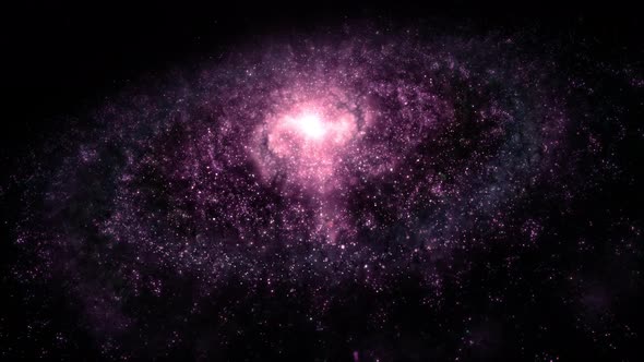 Full Frame Wide Shot of Giant Alien Purple Milky Way Like Spiral Galaxy in Deep Space