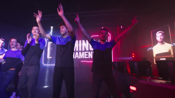 Young Cyber Sportsmen Expressing Love to Audience alt