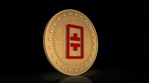 Theta Network cryptocurrency golden coin 3d alt
