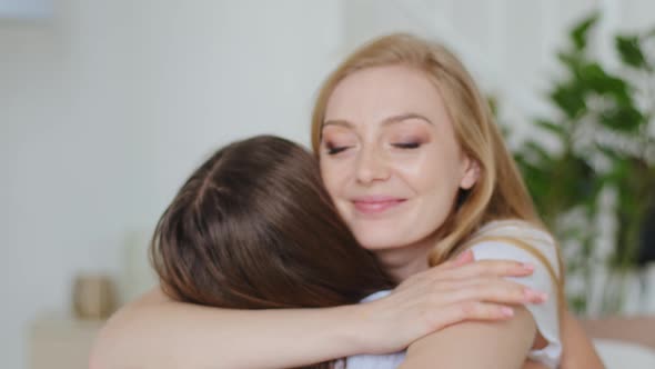 Missing Adult 35s Woman Caucasian Loving Carefree Mother Hugs Tightly Affectionate Embrace Daughter alt