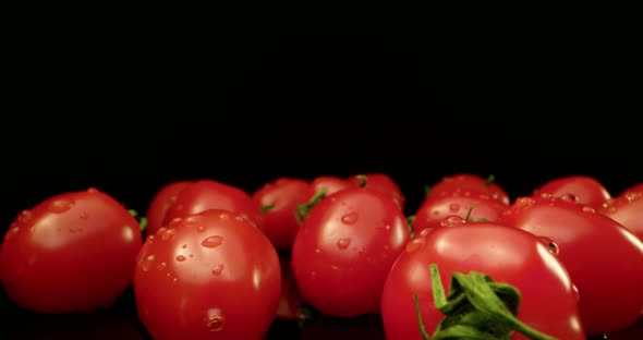 fresh red tomato with water drops