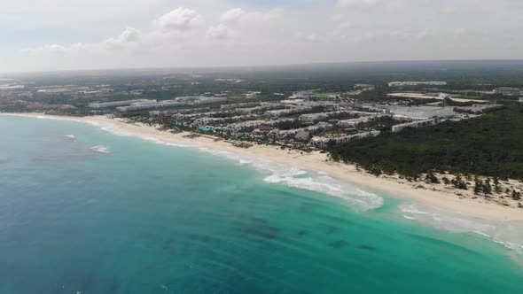 High Angle View on a Massive Resort on the Shore of Dominican Republic alt