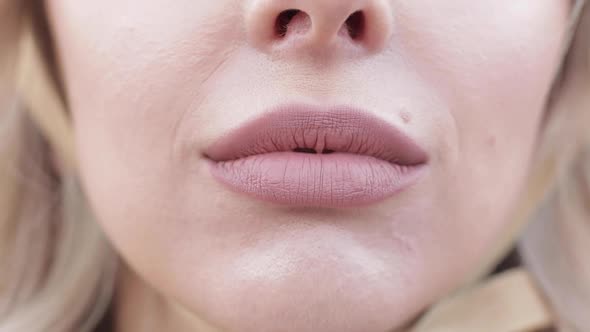 Sensual Female Lips in Close-up.