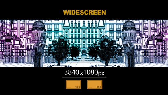 Widescreen Renaissance City Wireframe 03