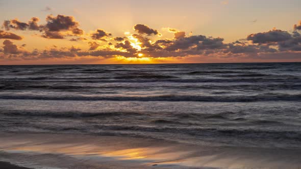 Sunset Over Sea Time Lapse.