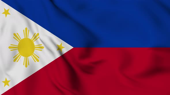 The Philippines flag seamless closeup waving animation