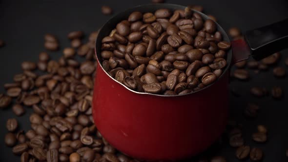 Coffee Beans in a Cezve Rotate Slowly alt