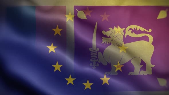 EU Sri Lanka Flag Loop Background 4K