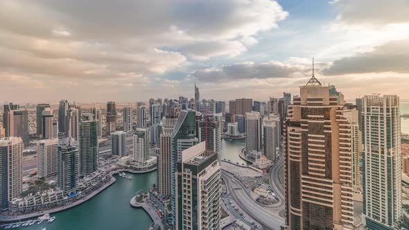 Dubai Marina Skyscrapers and Jumeirah Lake Towers View From the Top ...