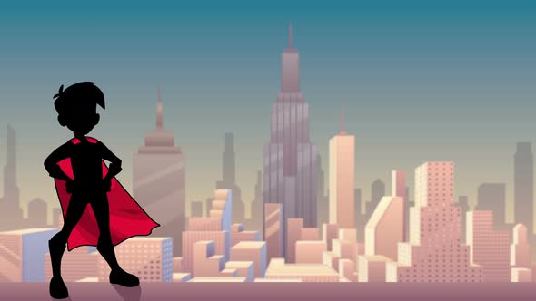 Super Boy City Silhouette