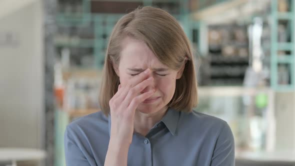 Portrait of Upset Young Woman Crying alt