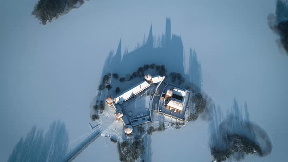 Medieval Castle Shadow From Above