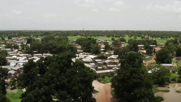 Africa Mali Village And Forest Aerial View 