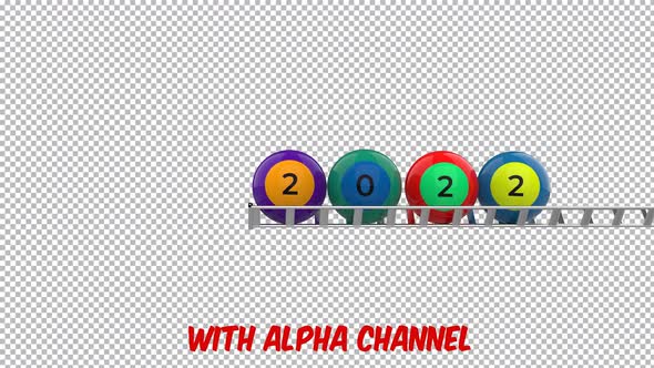 2022 New Year Sign On Lottery Balls 4K