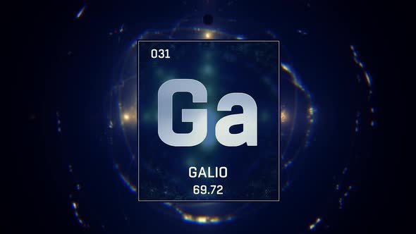 Gallium as Element 31 of the Periodic Table on Blue Background