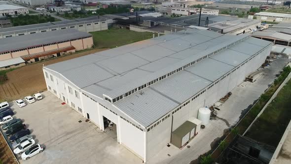 Factory Building Outside Aerial View