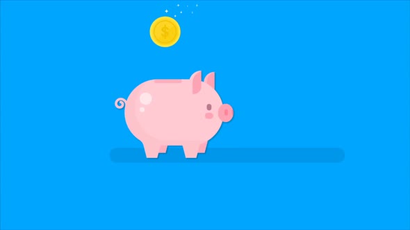 Piggy bank icon animation