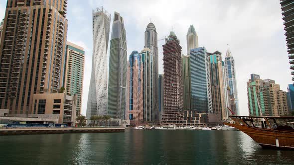 Dubai Marina Skyscrapers Day Timelapse alt