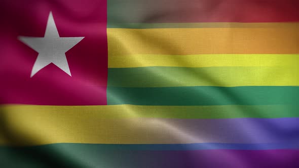 LGBT Togo Flag Loop Background 4K