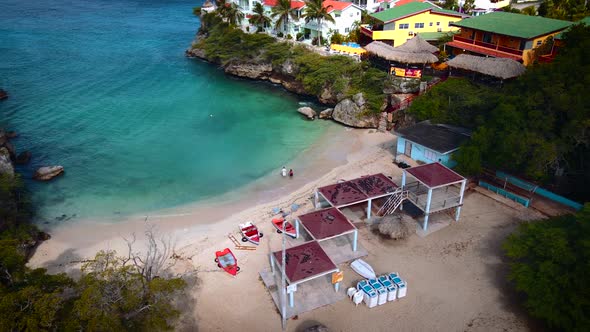 Playa Lagun Beach Cliff Curacao Beautiful Tropical Bay with White Sand and Blue Ocean Curacao alt