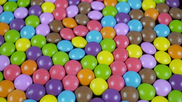 Multicolored Dragee Candies With Milk Chocolate.
