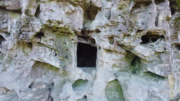 Cave Monastery Complex in Forest Krehiv, Ukraine