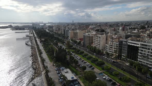 Cyprus. Limassol. City embankment. Mediterranean Sea.