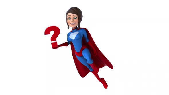 Fun 3D cartoon animation of a Super woman alt