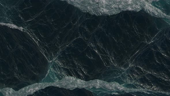 Close-up ocean waves. View above the water