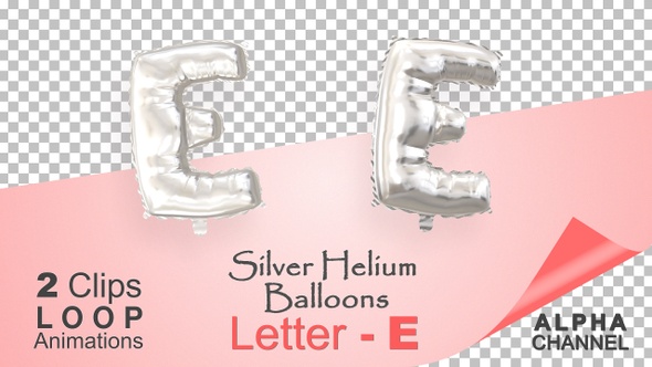 Silver Helium Balloons With Letter – E