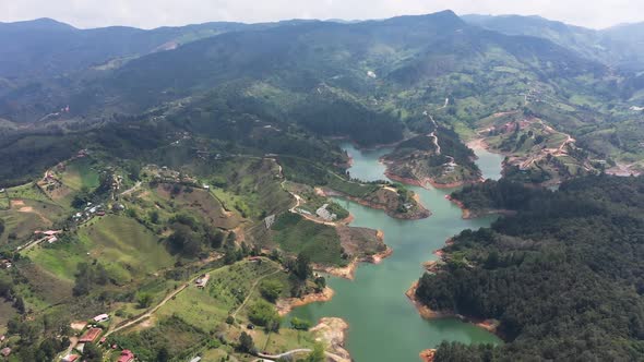 The Lake of Guatape Colombia Aerial View