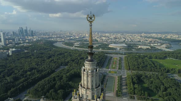 Aerial View of MSU and the Park in Moscow