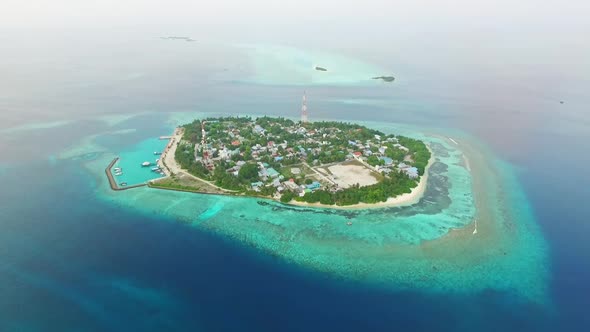 Maldives Islands Tropical Beach Aerial View