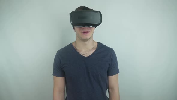 Man In The Helmet Of Virtual Reality