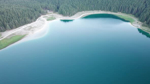 Aerial View Black Lake in Montenegro Mountain Crno Jezero in Durmitor Park alt