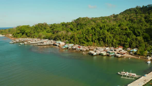 City and Port on Balabac Island Palawan Philippines alt