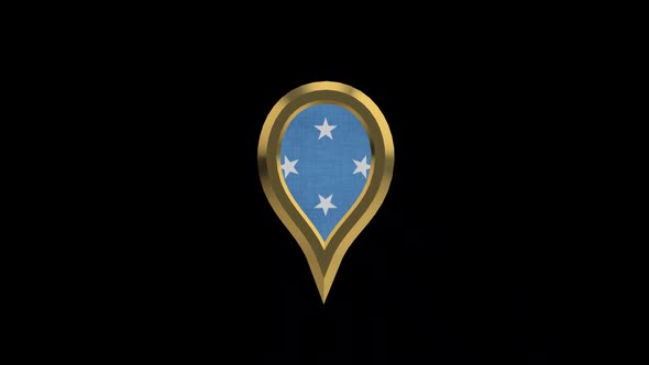 Micronesia 3D Rotating Location Gold Pin Icon alt