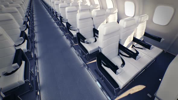 An endless walk through the airplane's economy class corridor. Loopable. HD alt